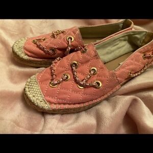 Moschino pink chain espadrilles